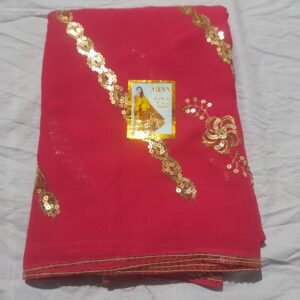 Glamour Glow – Red Sequin Saree