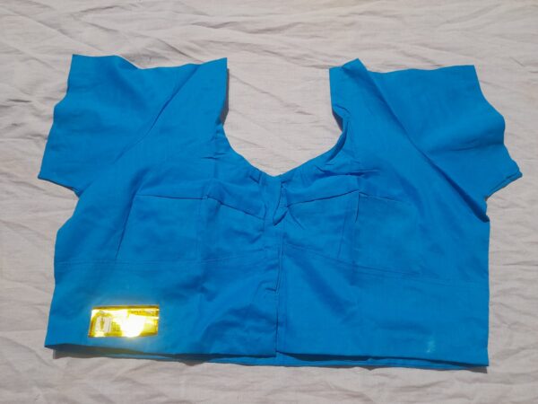 Classic Sky Blue Cotton Saree Blouse