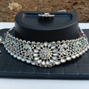 Royal Crystal Bloom Choker Set