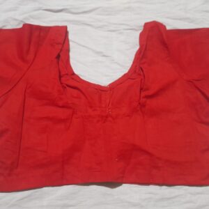 Classic Red Cotton Saree Blouse