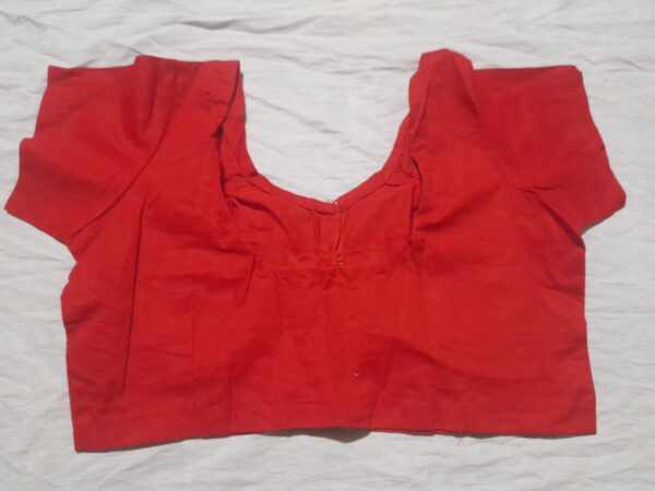Classic Red Cotton Saree Blouse