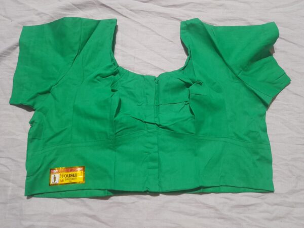 Elegant Green Cotton Saree Blouse