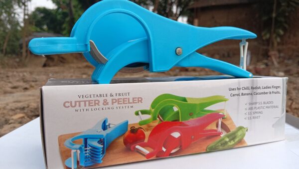 2 in 1 Vegetable & Fruit Multi Cutter 5 Blade Vegetable Cutter with Peeler - Image 4