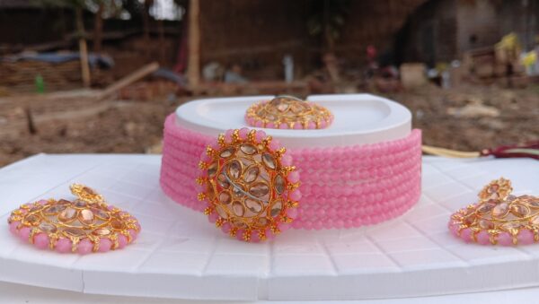 Pink Blush Pearl Kundan Choker Set