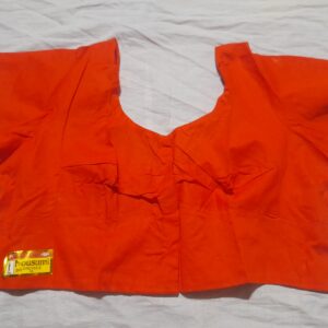 Classic Orange Cotton Saree Blouse