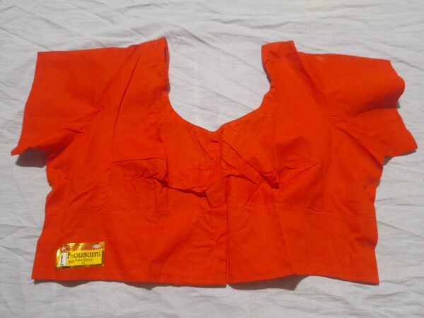 Classic Orange Cotton Saree Blouse